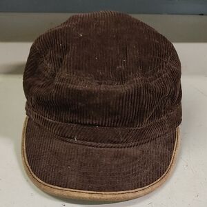 Perry Ellis Brown Corduroy Hat with Tan Trim